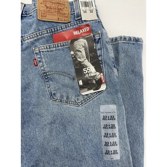 Vintage Levi's Men's 550 Relaxed Fit Jeans, Light Stonewash, 33W x 32L NWT - Picture 7 of 8